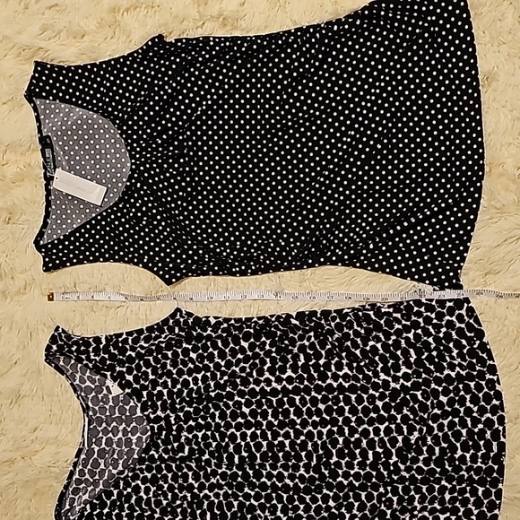 NY&C 7th Ave Dressy Ruched Tank Top Shirt Polka Dot NWT Black Bundle of 2 Sz S - Picture 13 of 14